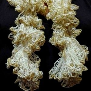 46 inch Ivory ruffle Sashay scarf